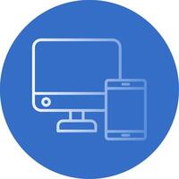 Adaptive web development Flat Bubble Icon vector