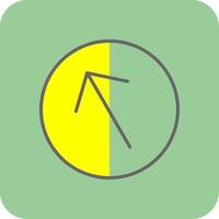 Upper Left Arrow Filled Yellow Icon vector
