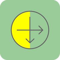 Intersect Filled Yellow Icon vector