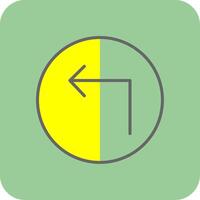 Turn Filled Yellow Icon vector