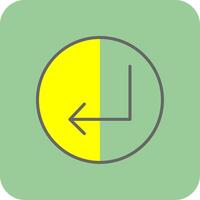 Turn Filled Yellow Icon vector