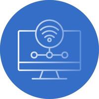 Wifi Server Flat Bubble Icon vector