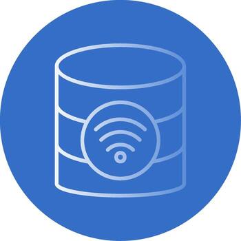 Wireless Database Flat Bubble Icon vector