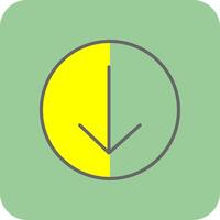 Down Arrow Filled Yellow Icon vector