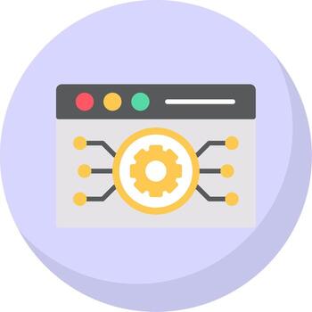 Website Algorithm Flat Bubble Icon vector