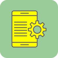 App Development Filled Yellow Icon vector