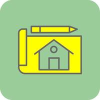 Blueprint Filled Yellow Icon vector