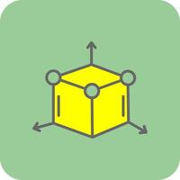 3d Modeling Filled Yellow Icon vector