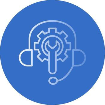 Tech Support Flat Bubble Icon vector