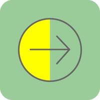 Right Arrow Filled Yellow Icon vector