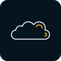 Cloud Line Red Circle Icon vector