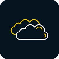 Clouds Line Red Circle Icon vector