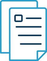 Document Line Blue Two Color Icon vector
