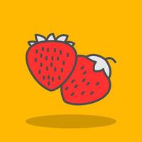 fresas lleno sombra icono vector