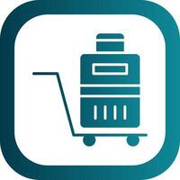 Luggage Trolley Glyph Gradient Corner Icon vector