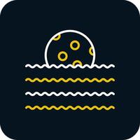 Waves Line Red Circle Icon vector