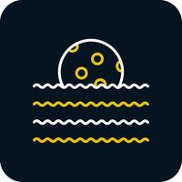 Waves Line Red Circle Icon vector