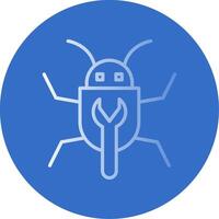 Bug Fixing Flat Bubble Icon vector