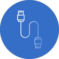 Database Cable Flat Bubble Icon vector