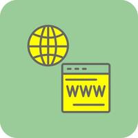 web servicios lleno amarillo icono vector