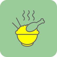 Bowl Filled Yellow Icon vector