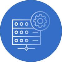 dedicado servidor plano burbuja icono vector