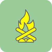 Bonfire Filled Yellow Icon vector