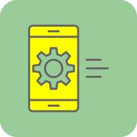 App Development Filled Yellow Icon vector