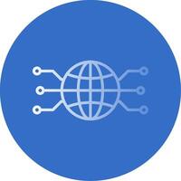 Global Network Flat Bubble Icon vector