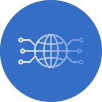 Global Network Flat Bubble Icon vector