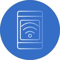 Mobile Connection Flat Bubble Icon vector