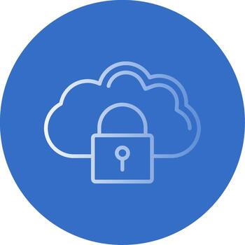 Cloud Security Flat Bubble Icon vector