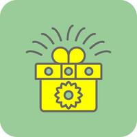 Gift Box Filled Yellow Icon vector