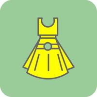 Dress Filled Yellow Icon vector