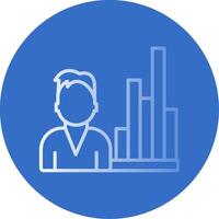 Analytics Person Flat Bubble Icon vector