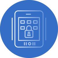 Tablet Secure Flat Bubble Icon vector