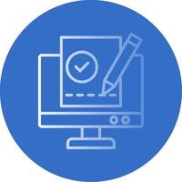 Work PC Flat Bubble Icon vector