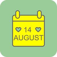 Calender Filled Yellow Icon vector