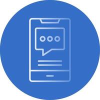 Mobile Talk Flat Bubble Icon vector