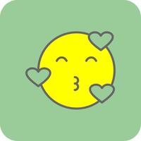 Kiss Filled Yellow Icon vector