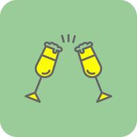 Cheers Filled Yellow Icon vector