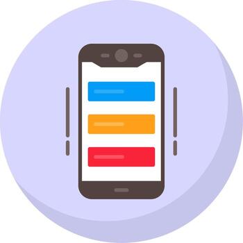 Mobile Work Flat Bubble Icon vector