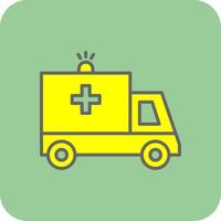 Ambulance Filled Yellow Icon vector