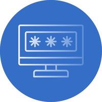 Security Computer Password Flat Bubble Icon vector