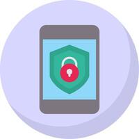 Security mobile Lock Flat Bubble Icon vector