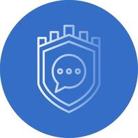 Security Castle Massage Flat Bubble Icon vector