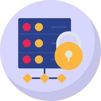 Server Secure Flat Bubble Icon vector