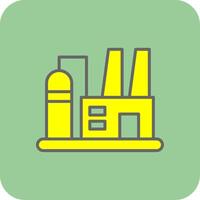 Oil Refininery Filled Yellow Icon vector