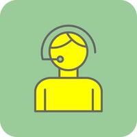 Call Center Agent Filled Yellow Icon vector