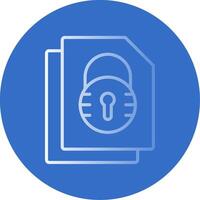 Security File Lock Flat Bubble Icon vector